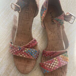 Vaneli Multicolor Cork Sandals summer unique artsy